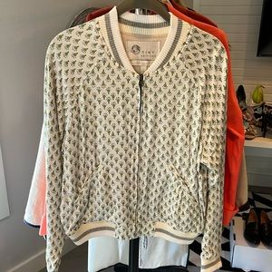 Anthropologie Tiny Editions silk bomber jacket